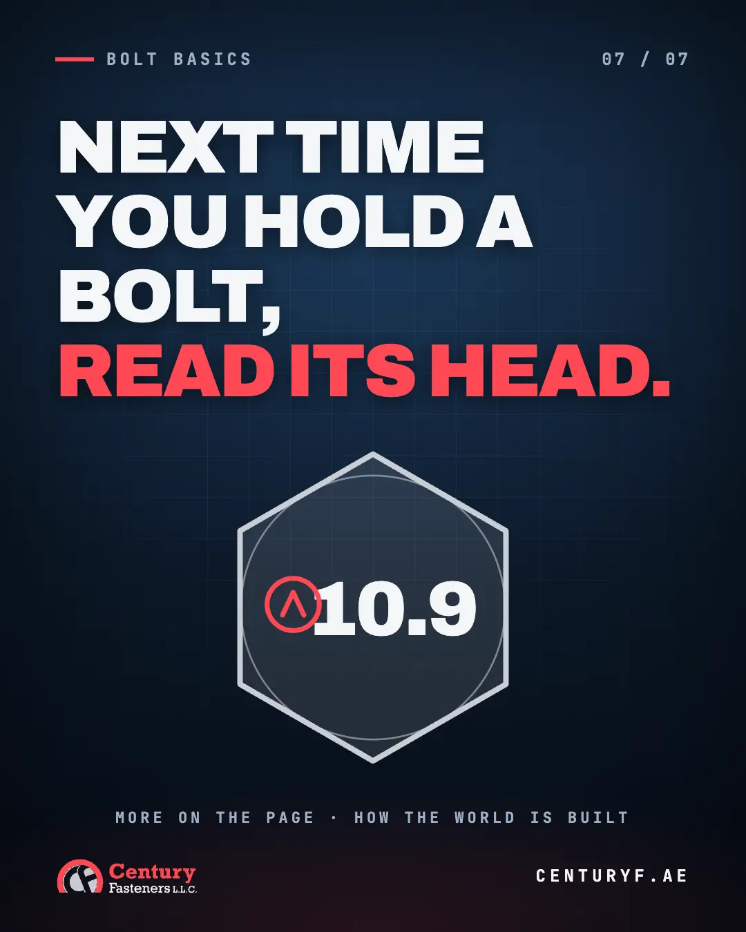 Closing slide: next time you hold a bolt, read its head.